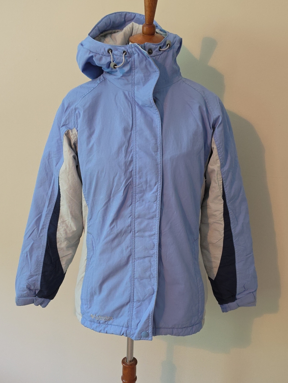 Columbia Sportswear Comany Blue and Gray Hooded Winter Jacket